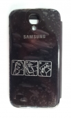 Flip Case за Samsung I9500 Galaxy S4 с цял прозорец Черен